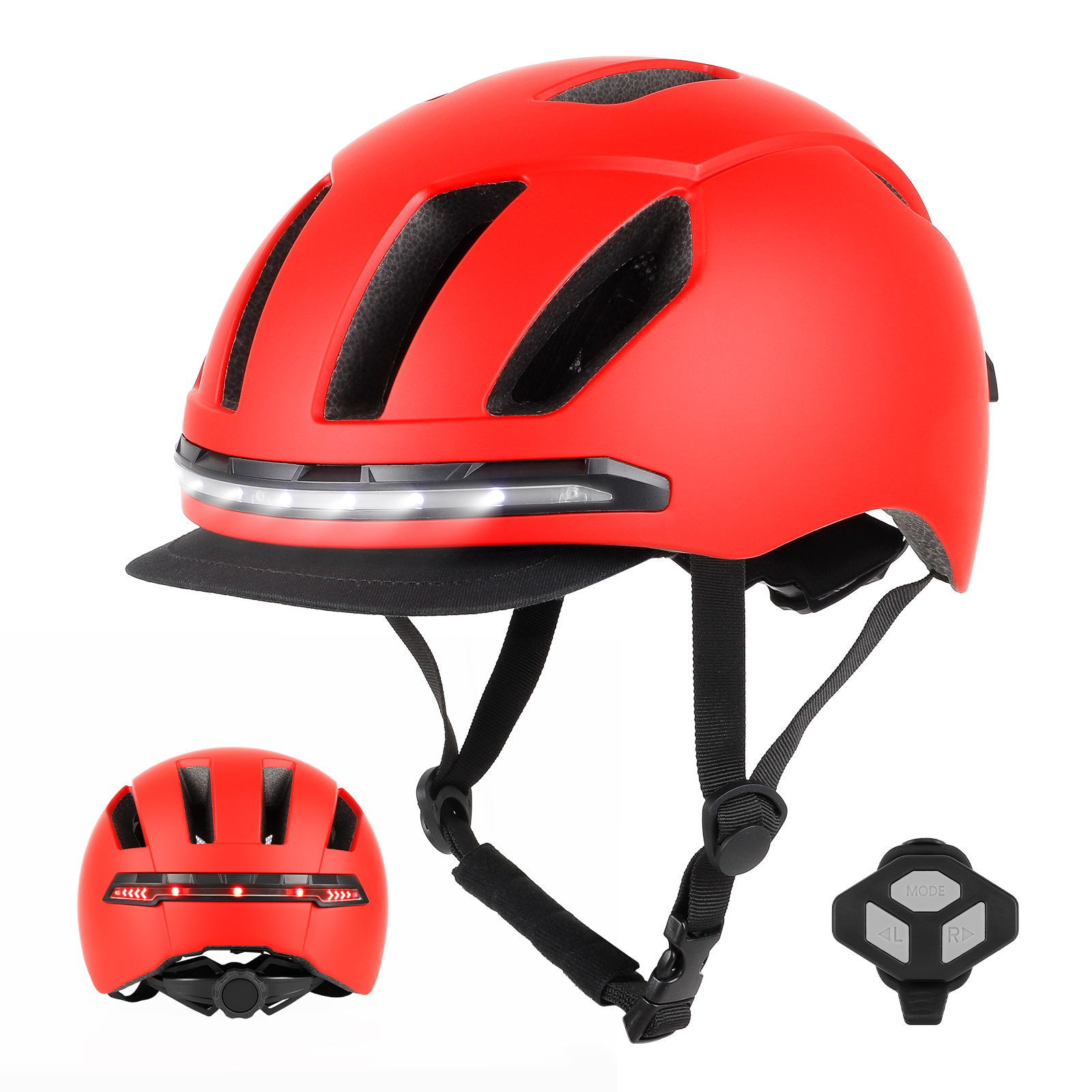 Smart Hjälm med LED-lampa & Bluetooth blinkers (flera färger)