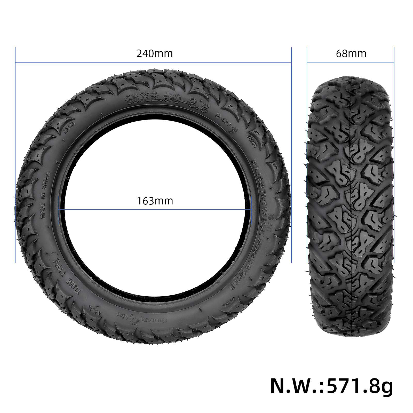 Offroad Tubeless Däck 10x2.50-6.5 - Bild 2