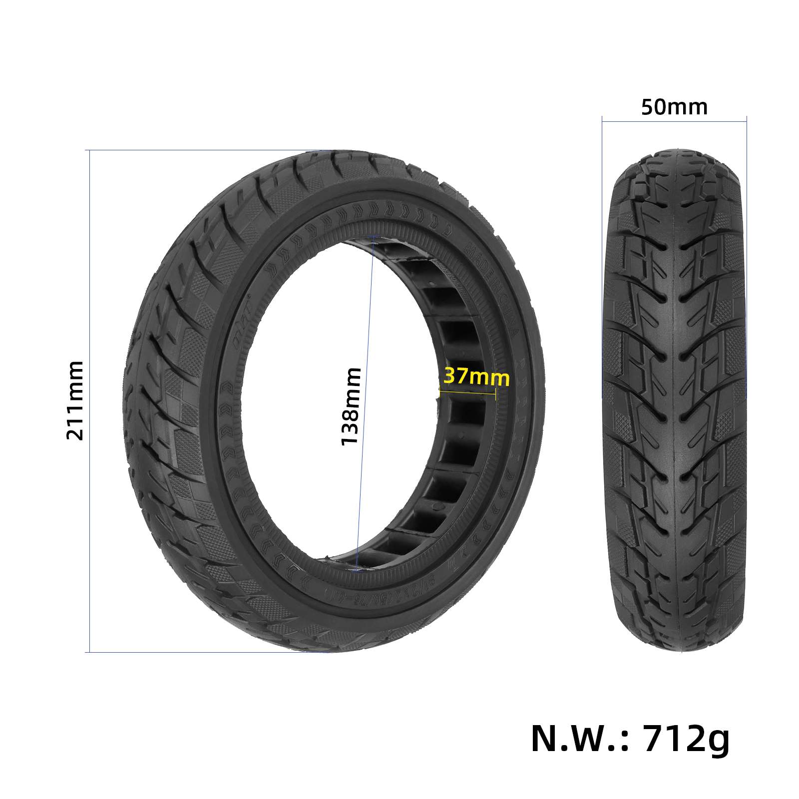 Punkteringsfritt Offroad Däck 8.5×2 / 50/75-6.1 - Premium - Bild 3