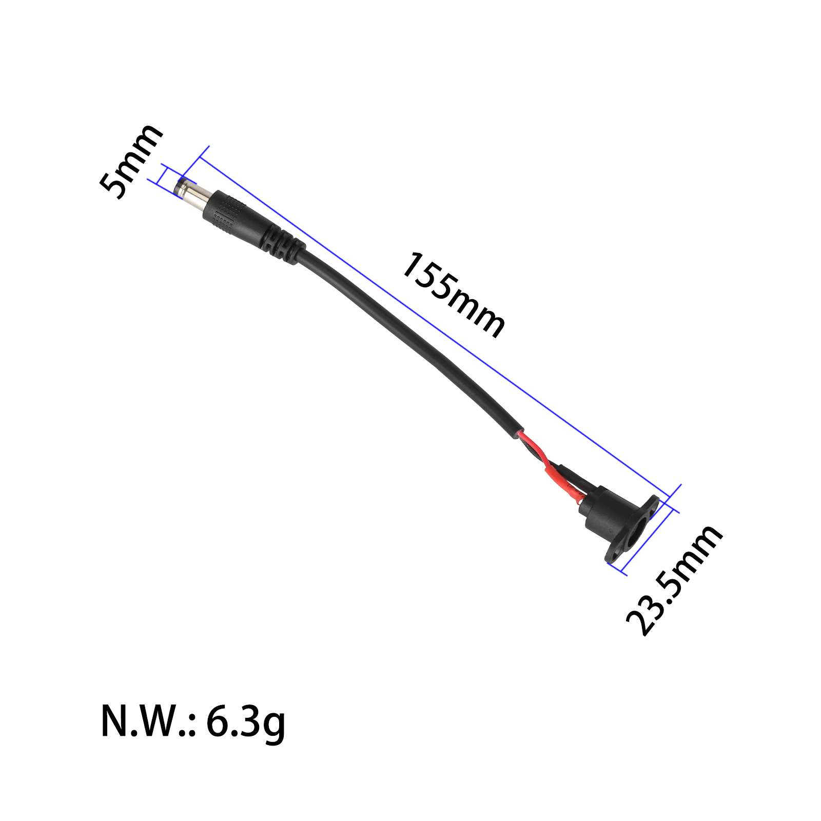 Adapterkabel DC 2.5 till DC 8 mm laddport – Xiaomi / RCA - Bild 2