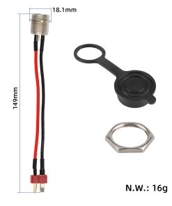 Alternative view of GX16 3-pin Laddport till Elscooter - T-kontakt